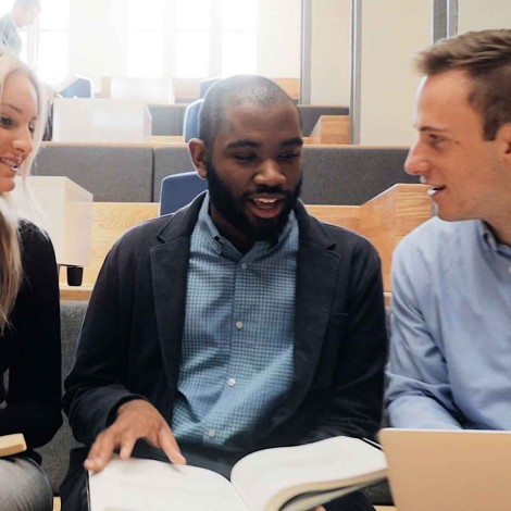 3 harris students studying